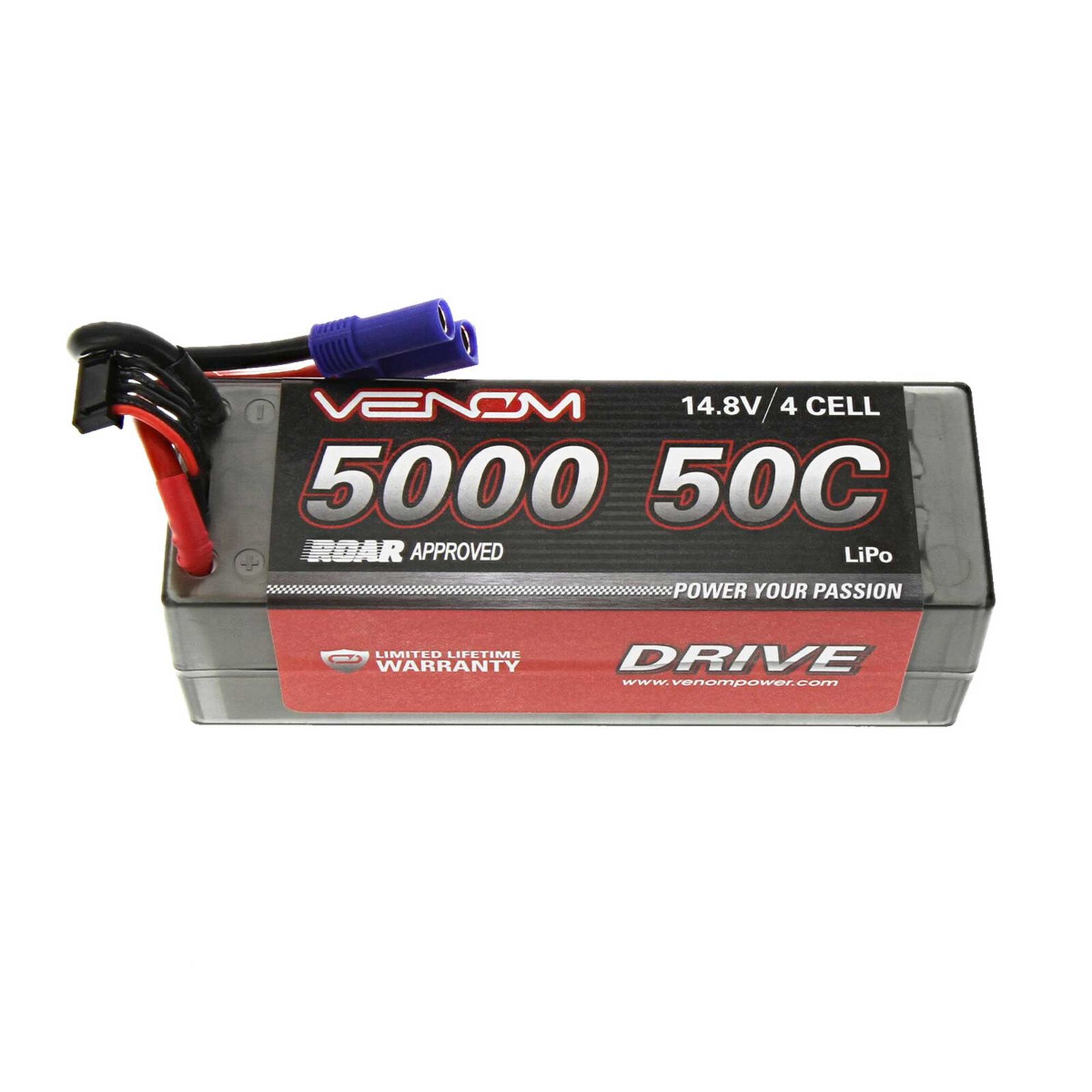 14.8V 5000mAh 50C 4S Hardcase LiPo Battery: EC5