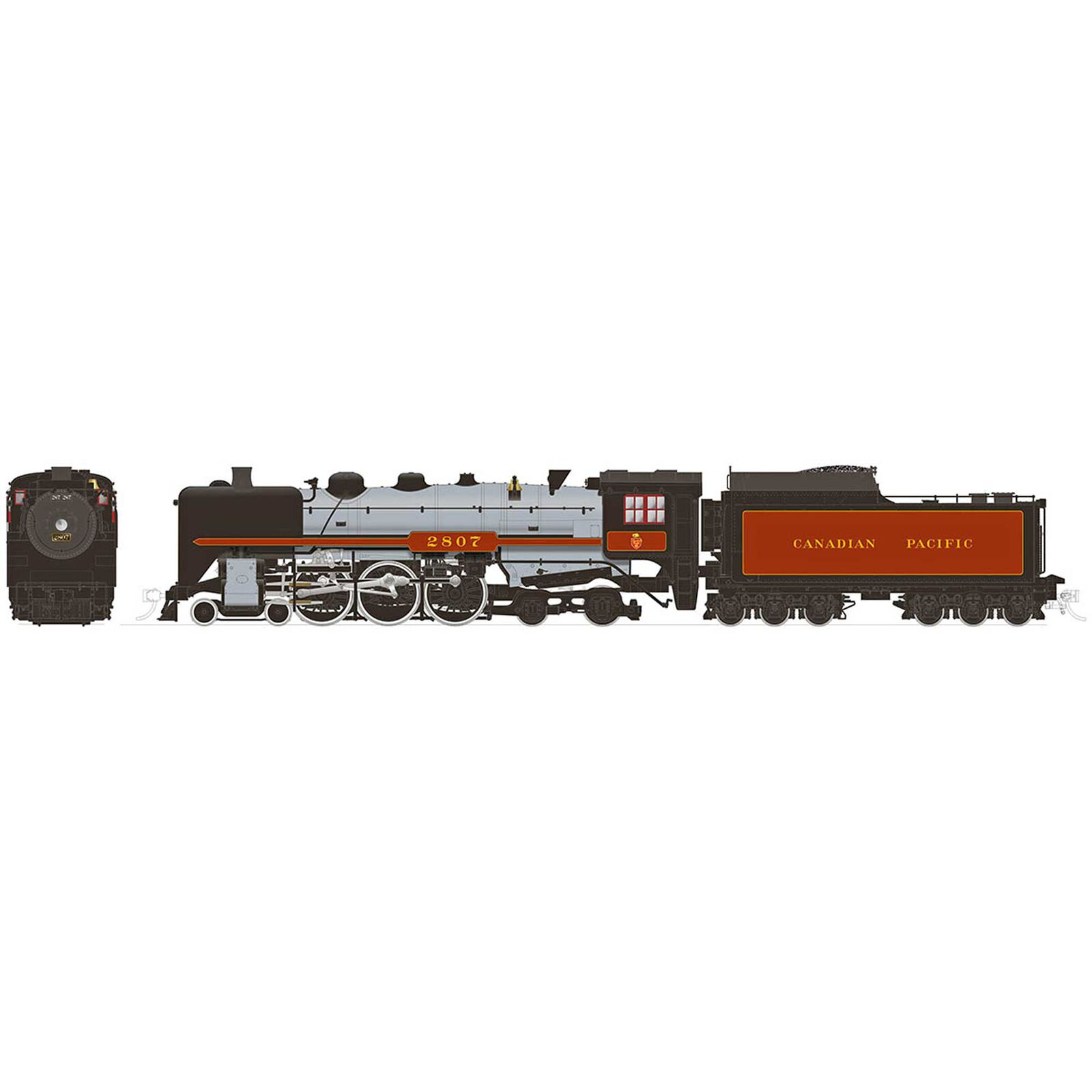 HO H1a 4-6-4 Hudson Locomotive with DCC & Sound CPR #2807