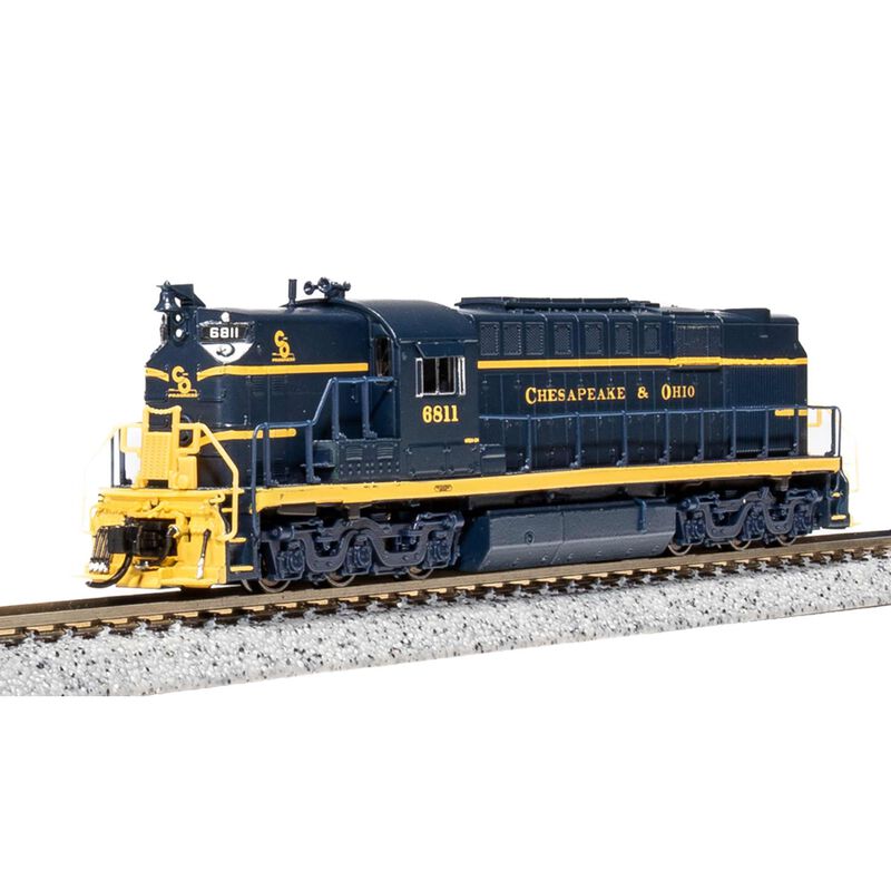 N Alco RSD-7 Locomotive, Blue & Yellow, Paragon4, C&O #6811