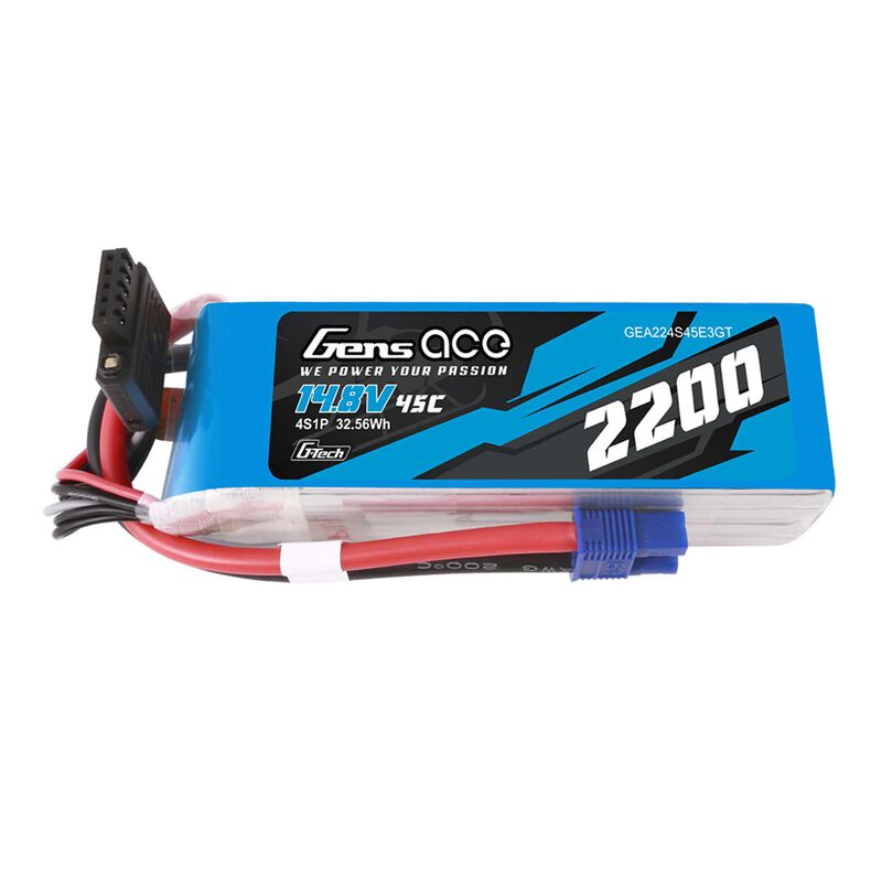 14.8V 2200mAh 4S 45C G-Tech Smart LiPo Battery: EC3