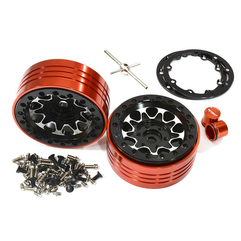 Alloy Beadlock Wheels, Black: 1/10 Enduro Sendero (2)