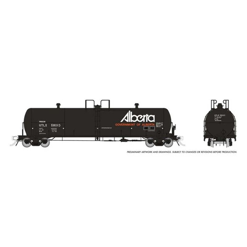 HO Procor 20K gal Tank Car: UTLX - Gov. of Alberta: Single Car #2