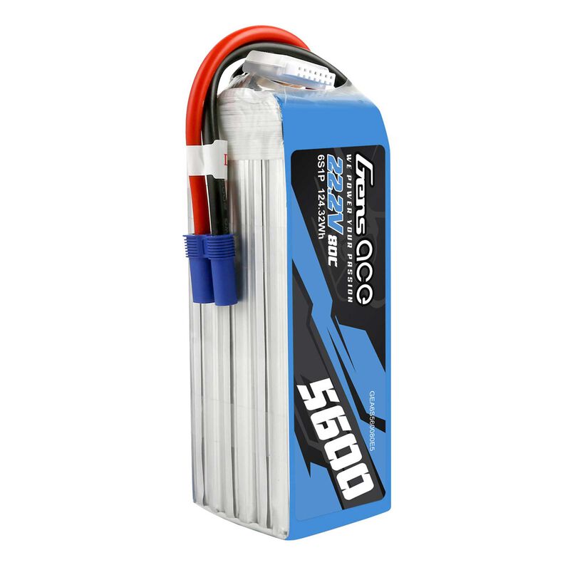 22.2V 5600mAh 6S 80C LiPo Battery: EC5