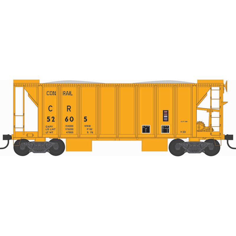 HO 70-Ton 2-Bay Ballast Car, CR Yellow #52605