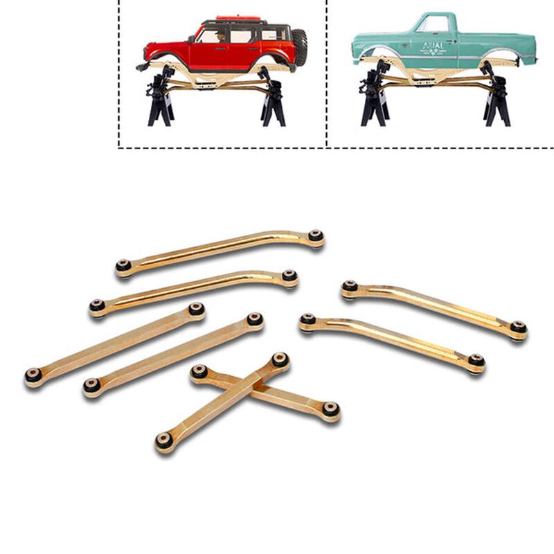 Brass High Clearance Links Set: SCX24 Bronco, C-10, Jeep