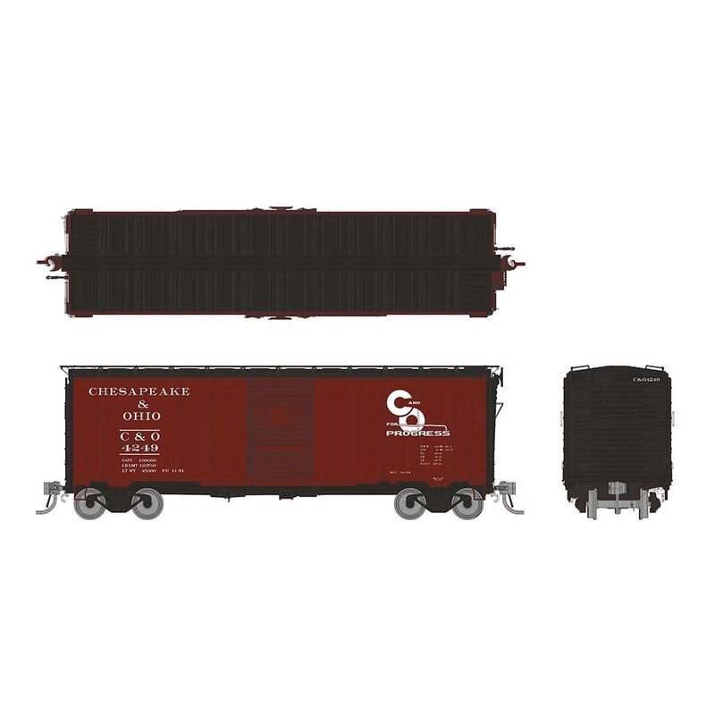 HO 1937 AAR 40ft Boxcar - Square corner: C&O