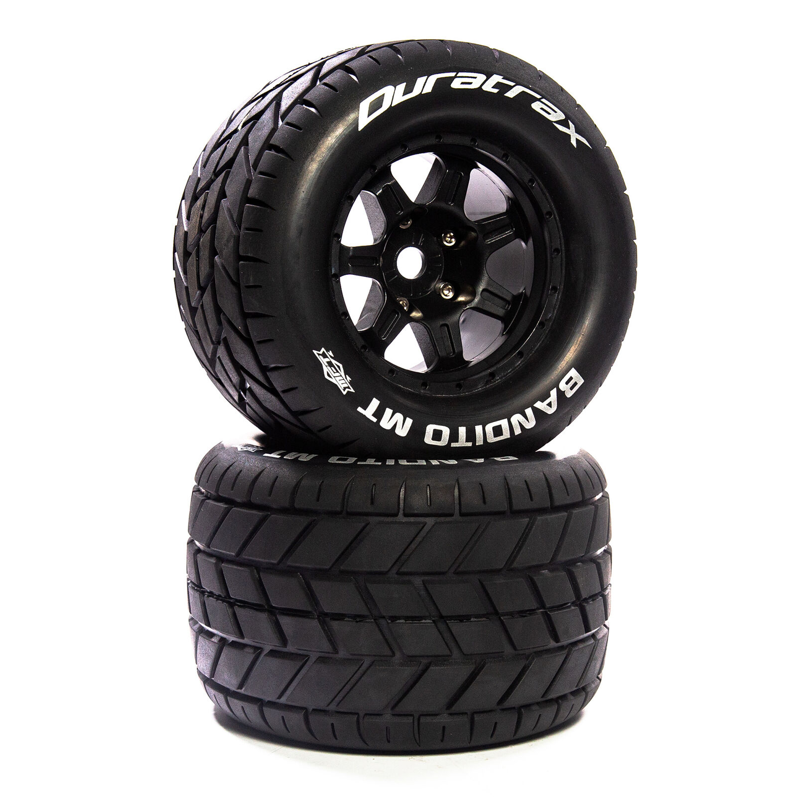Bandito MT Belt 3.8" Mounted Front/Rear Tires .5 Offset 17mm, Black (2)