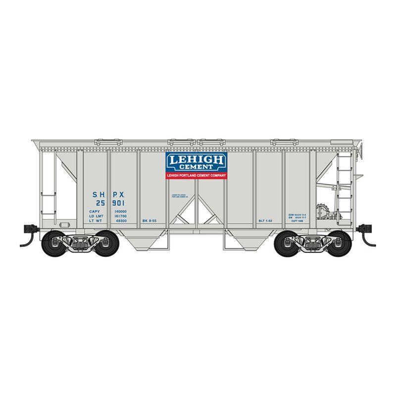 HO 70 Ton 2 Bay Covered Hopper Lehigh Cement Road #25909