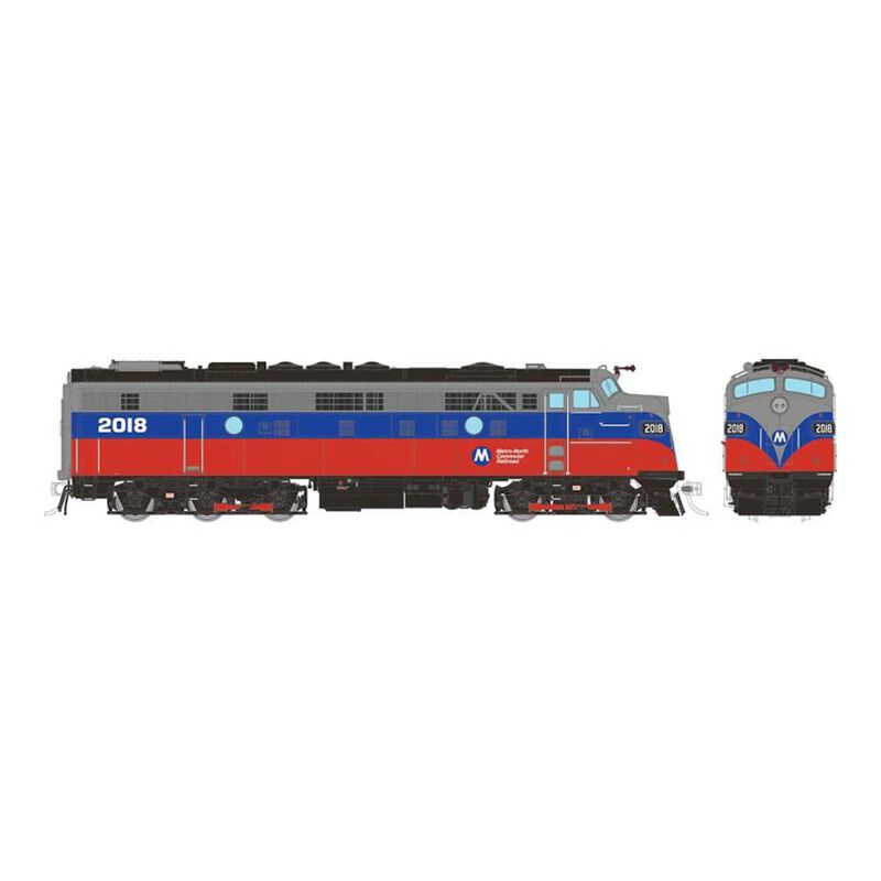 HO Rebuilt FL9 (DC/Silent): Metro North - Red & Blue: #2018