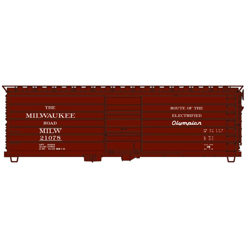 HO Rib Side Steel Boxcar MILW Olympian