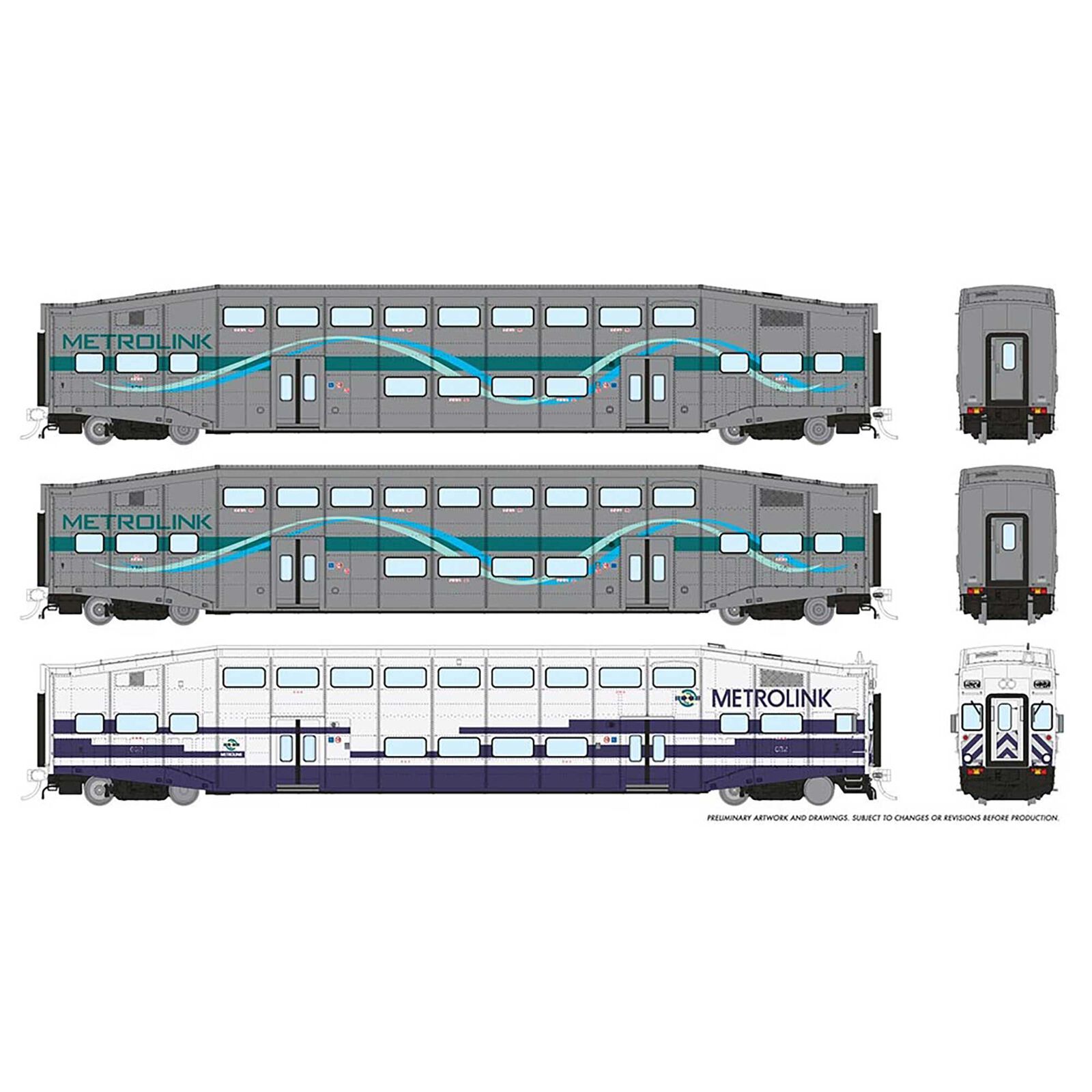 HO BiLevel Commuter Car METLK Ribbon Set #2