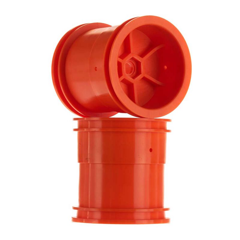 1/10 2.2 Monster Truck Wheels, 12mm Hex, Orange (2)