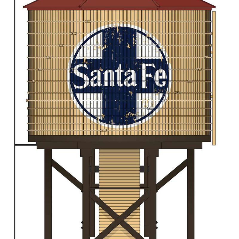 HO, Operating Water Tower with Sound, ATSF Weathered