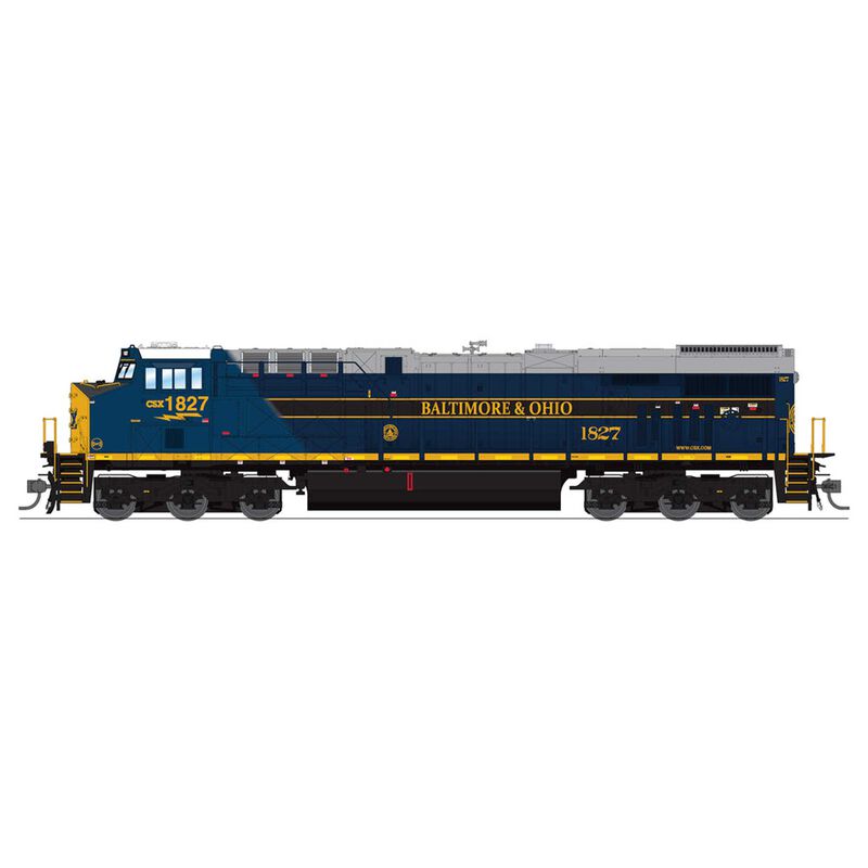 HO GE ES44AC Locomotive with DCC & Sound, CSX #1827, B&O Heritage Paint, Paragon4 Sound/DC/DCC CSX #1827 B&O Heritage Paint