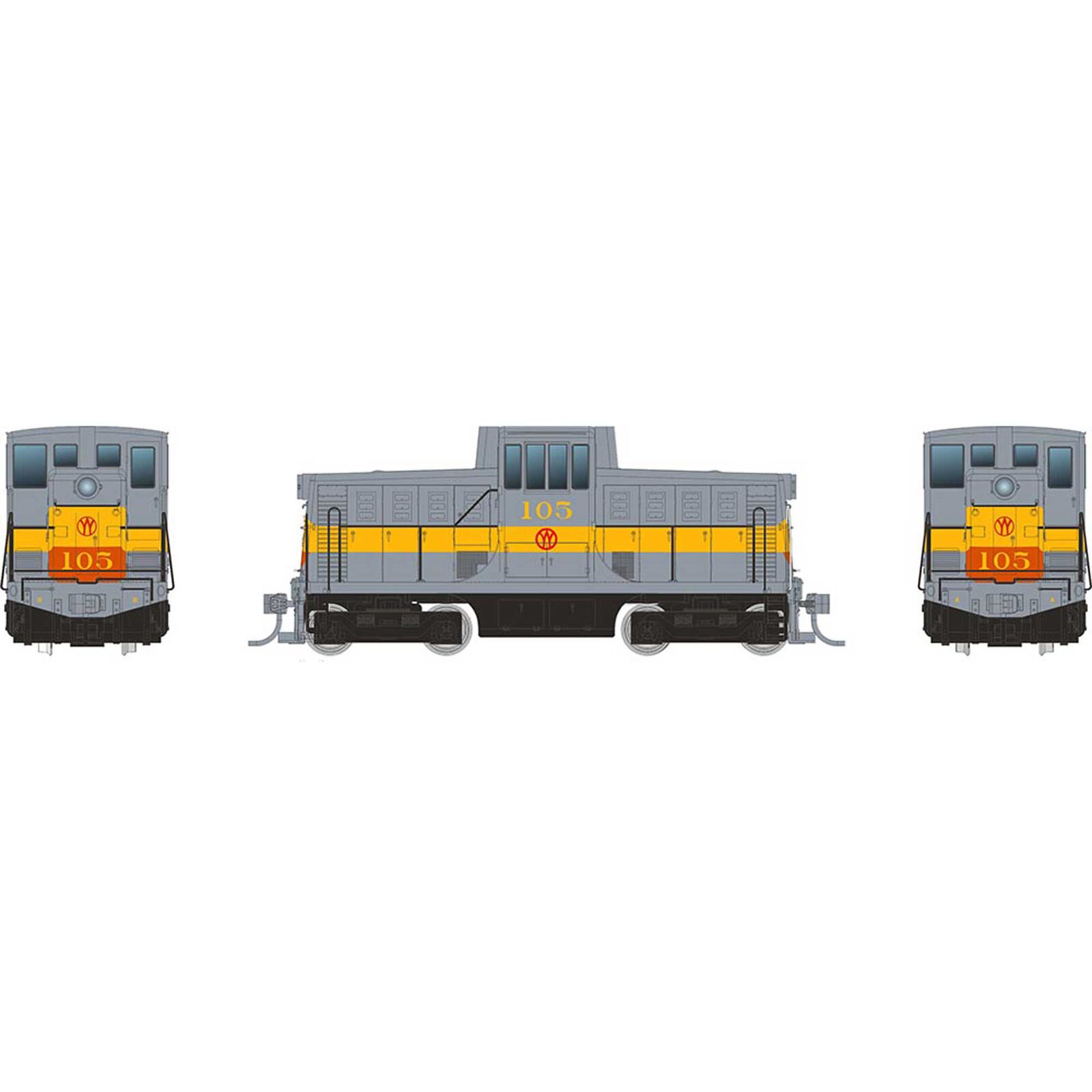 HO GE 44 Tonner Switcher Locomotive, NYO&W Grey #103