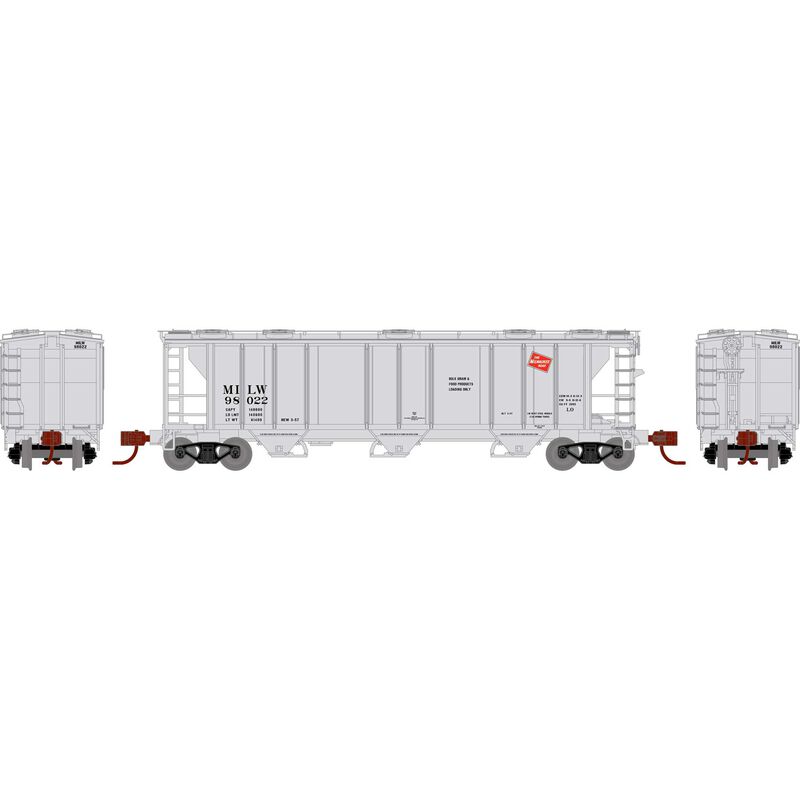 N PS-2 2893 3-Bay Covered Hopper, MILW #98022