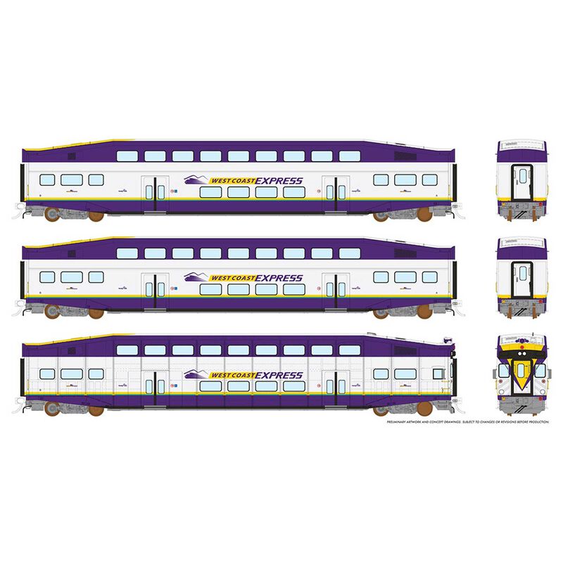 HO BiLevel Commuter Car - WCE: Set #2