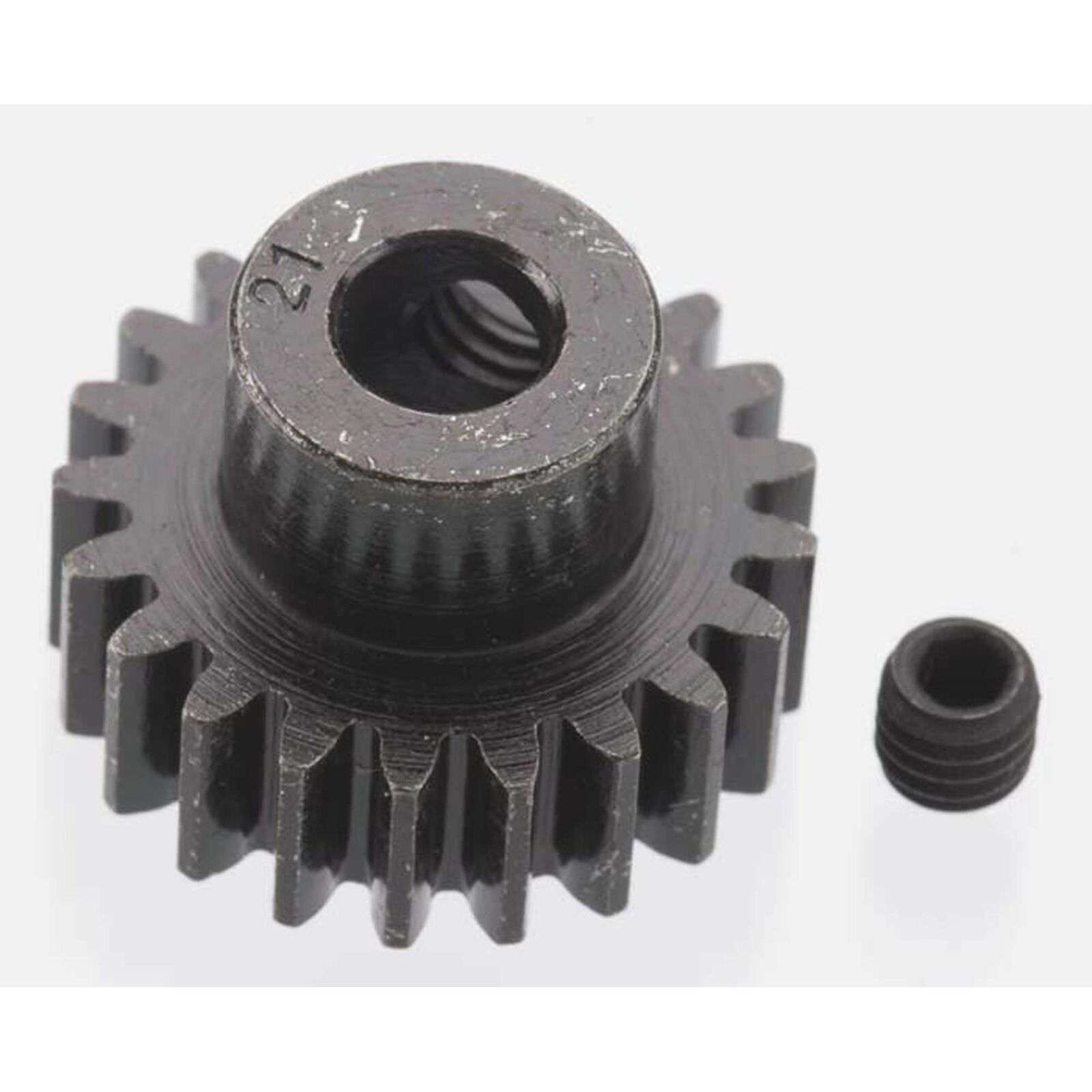 Extra Hard 21 Tooth Blackened Steel 32p Pinion, 5mm