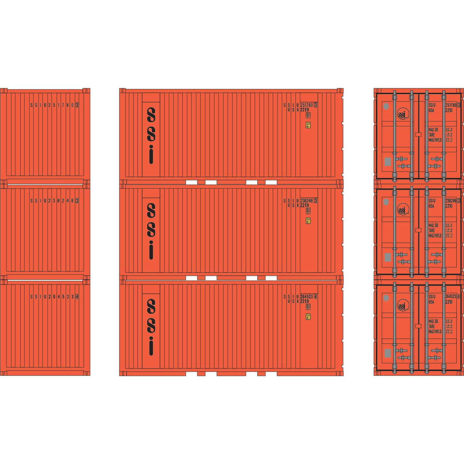 HO 20' Corrugated Container, SSIU (3)