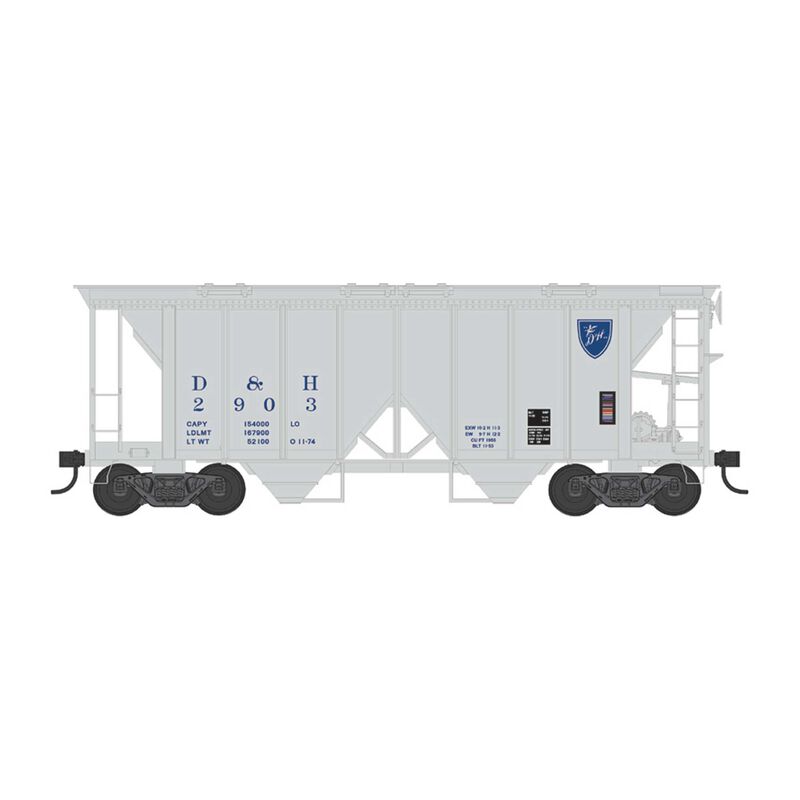 HO 70 Ton 2 Bay Covered Hopper Delaware & Hudson Road #2903