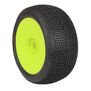 1/8 EVO Impact Soft Long Wear Pre-Mounted Tires, Yellow Wheels (2): Truggy