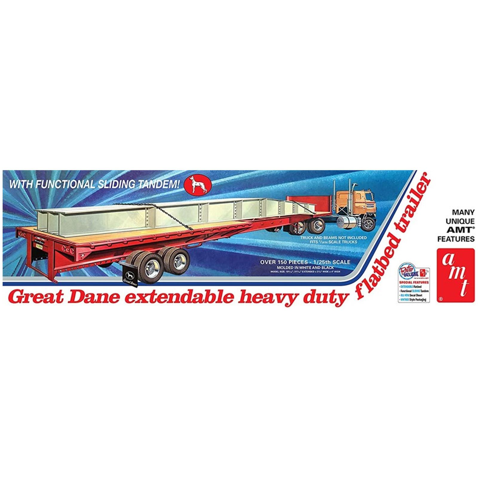 1/25 Great Dane Extendable Flatbed Semi Trailer Model Kit