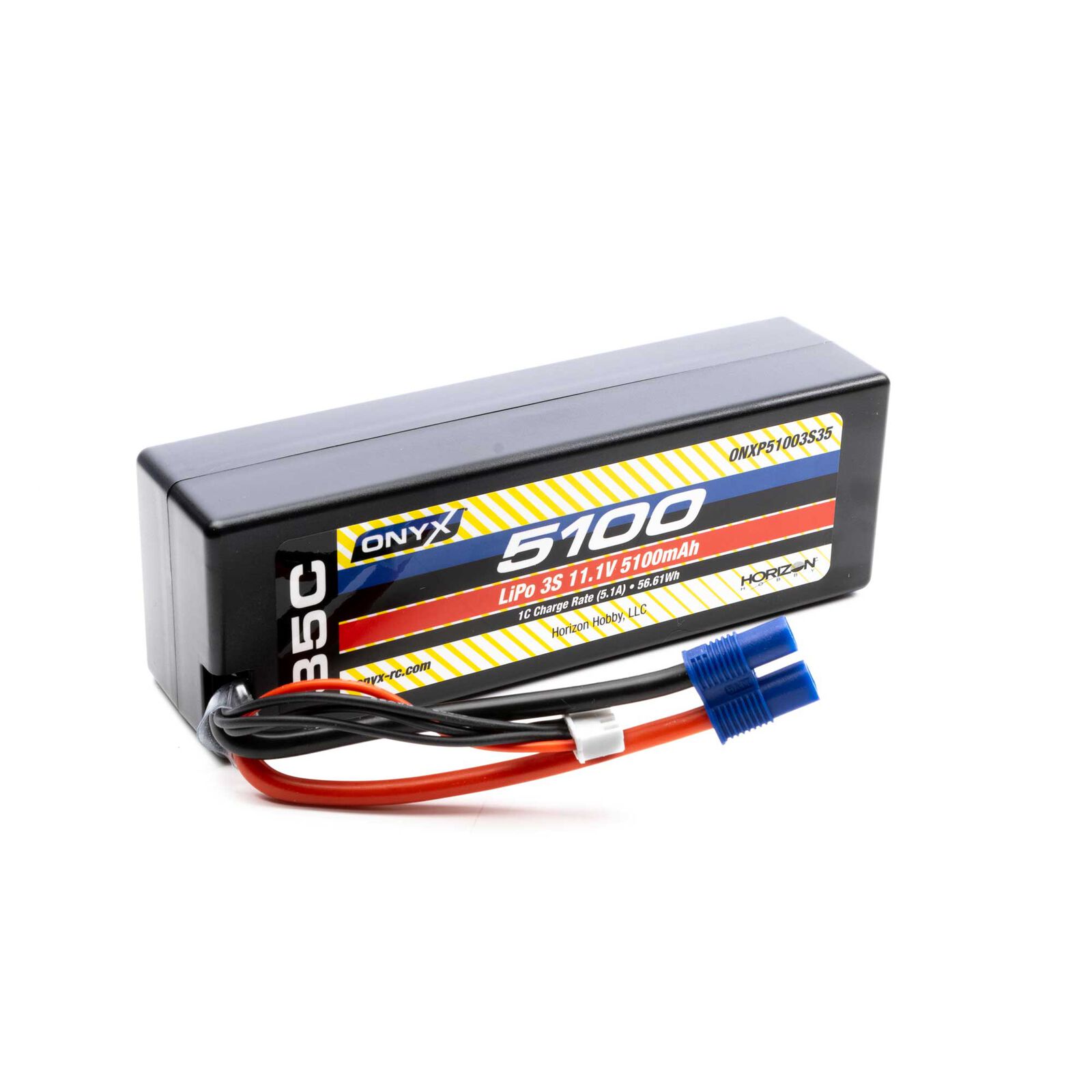 11.1V 5100mAh 3S 35C Hardcase LiPo Battery: EC3