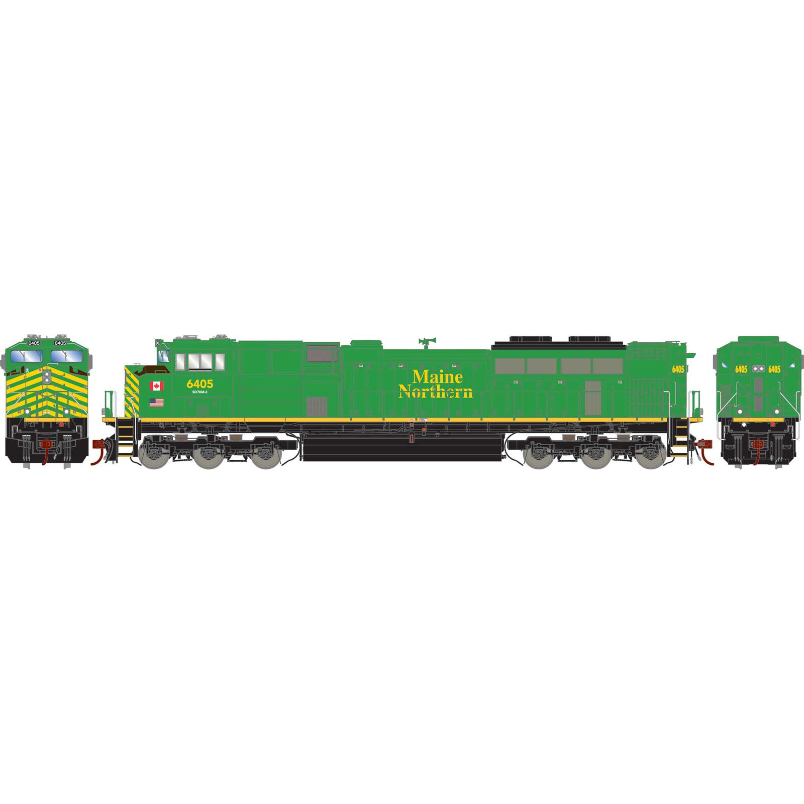 HO SD70M-2 Locomotive with DCC & Sound, Maine Northern NBSR#6405