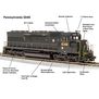 HO SD45 w DCC & Paragon 4 PRR #6157
