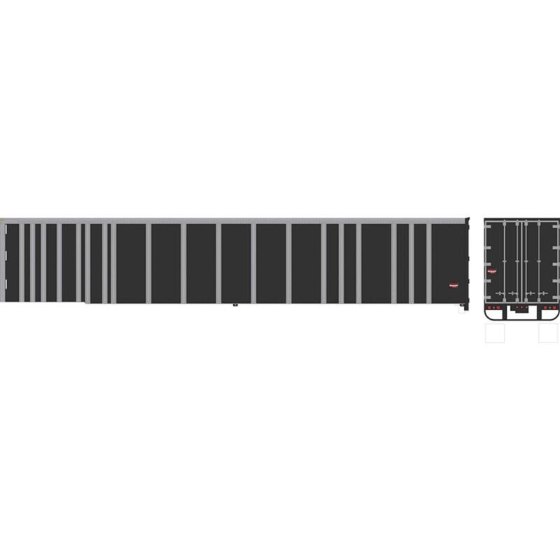 HO 53 Platewall Highway Trailer Undecorated, Black