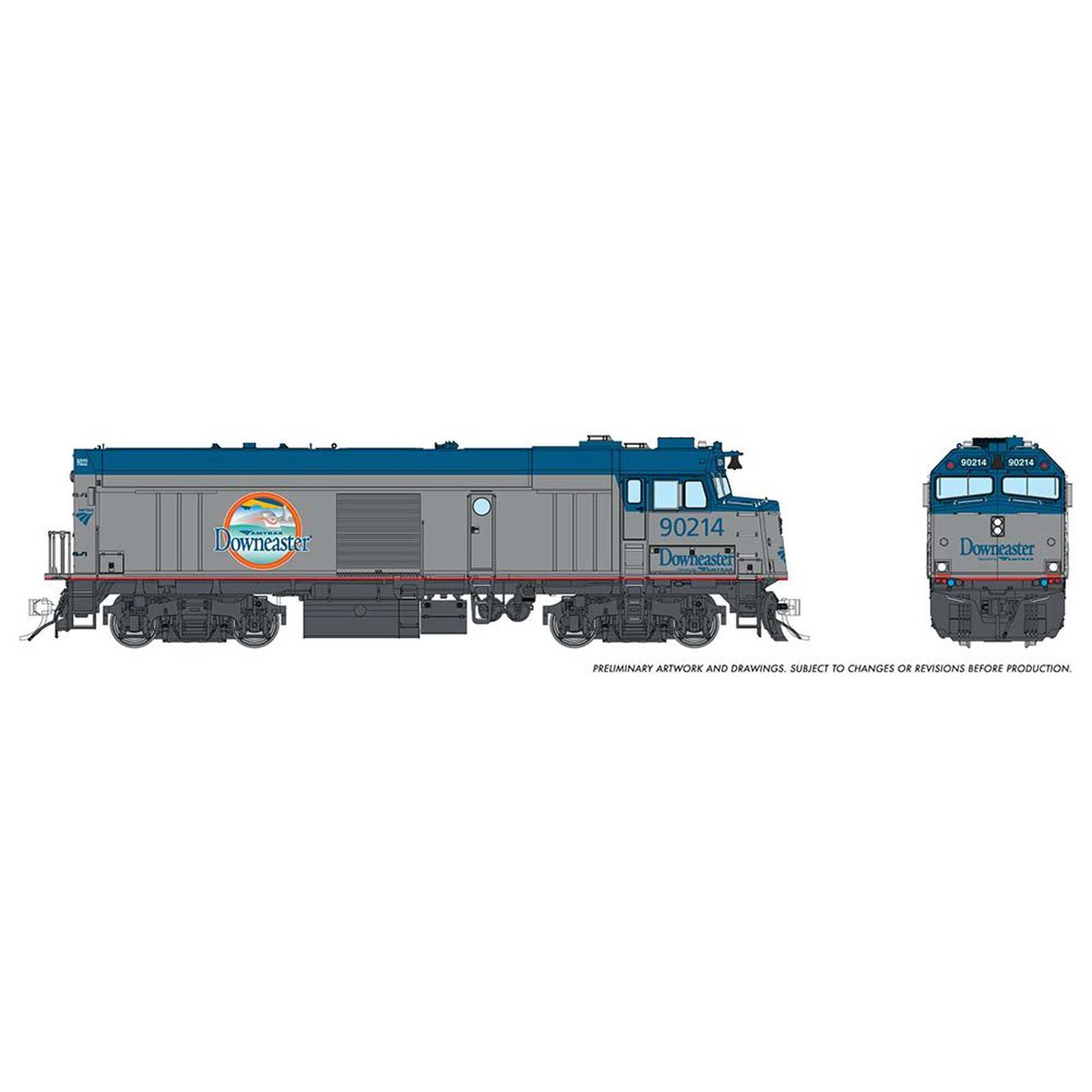 HO Amtrak NPCU Cabbage with DCC Amtrak Downster #90220