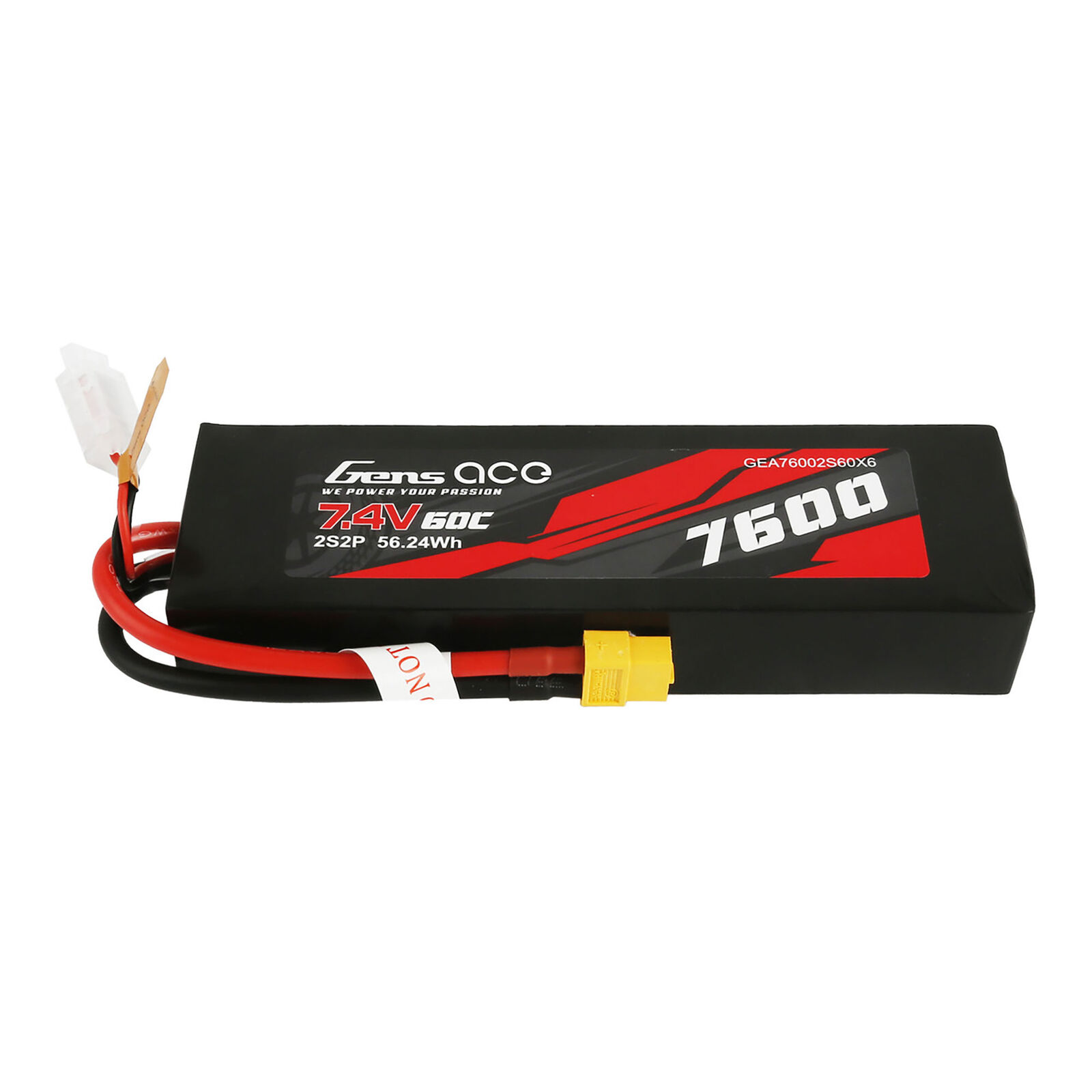7.4V 5000mAh 2S 60C Shorty Hardcase LiPo Battery: XT60