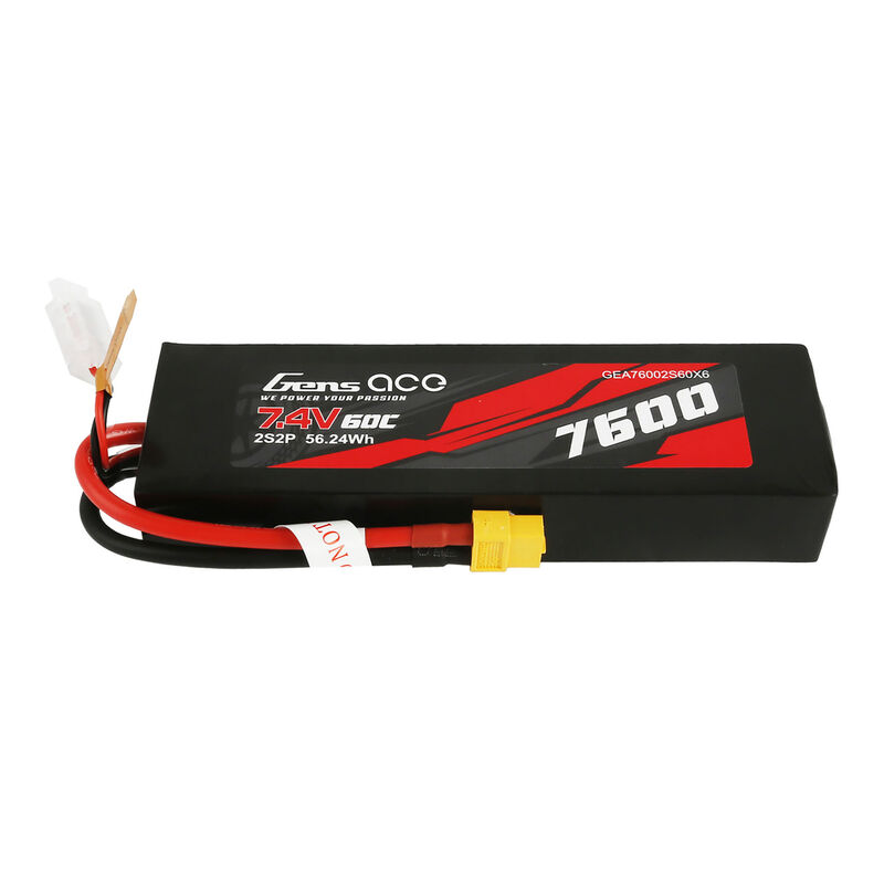 7.4V 5000mAh 2S 60C Shorty Hardcase LiPo Battery: XT60