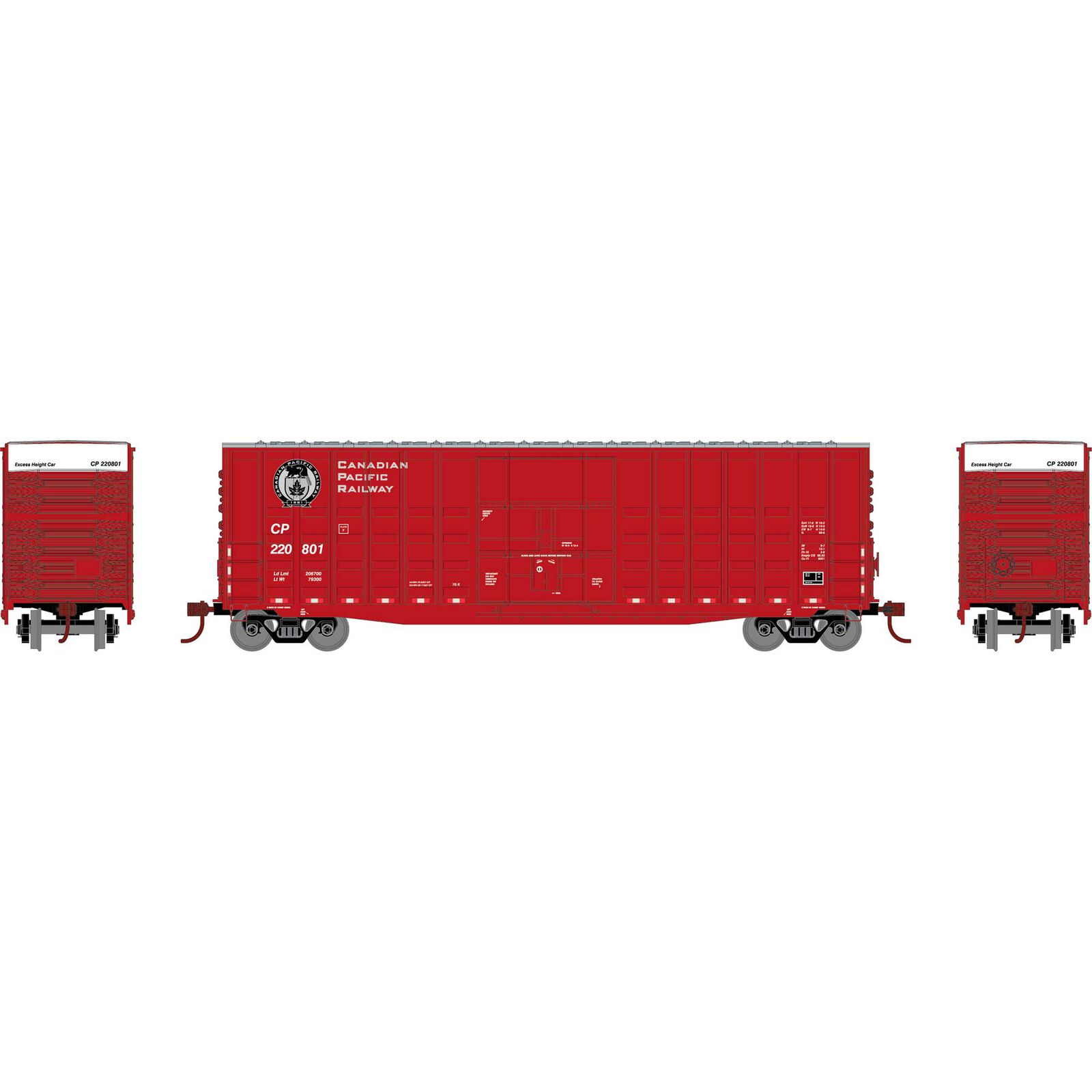 HO RND 50' Waffle High Cube Box Car, CP #220801