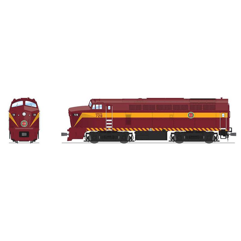 HO RF-16 Sharknose Locomotive A DMIR 728 Maroon & Yellow