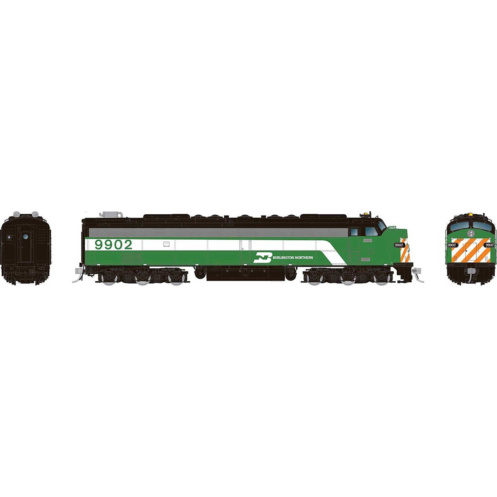 HO EMD E8A Locomotive with HEP, BN Green #9902