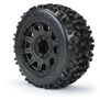 1/8 Badlands F/R 3.8" MT Tires Mounted 17mm Black Raid (2)