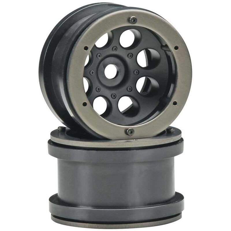 1/10 8-Hole 2.2 Beadlock Wheels, 12mm Hex, Black (2)