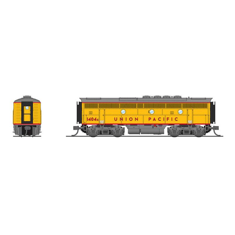 N EMD F3B Locomotive, UP 1406B, Yellow & Gray