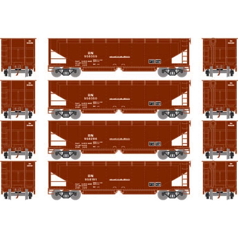 HO RTR 40' Offset Ballast Hopper with Load, BN #1 (4)
