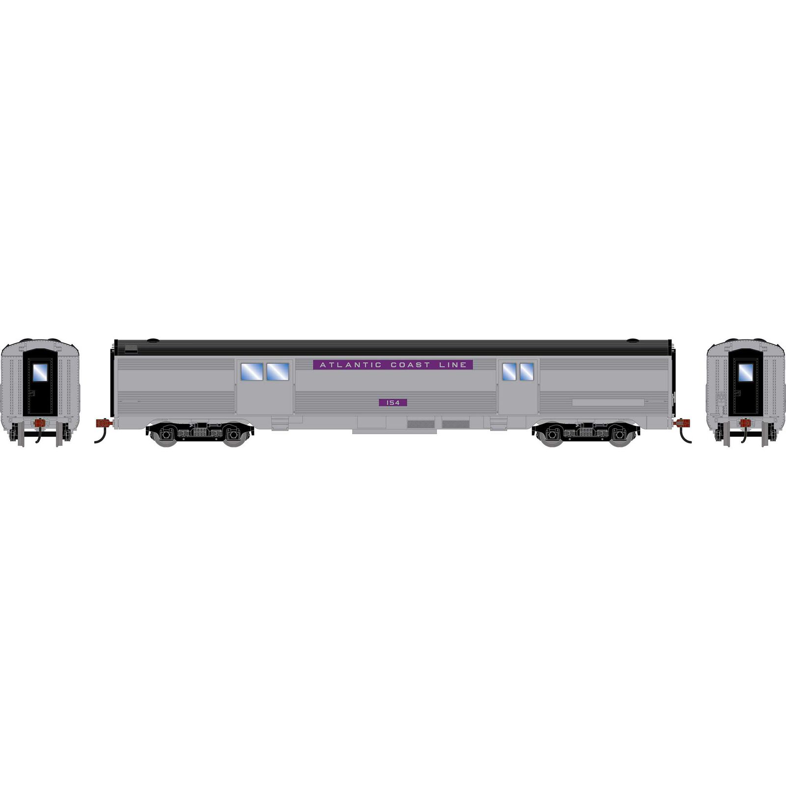 HO RND Streamline Baggage Car, ACL #154