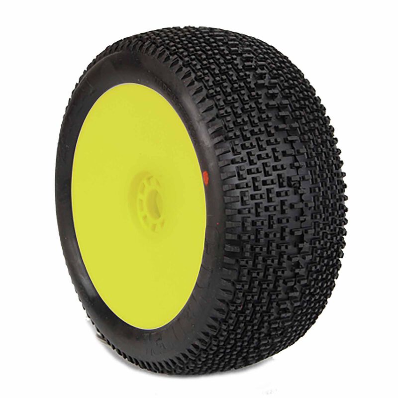 1/8 EVO Cityblock Soft Pre Mounted Truggy Wheels (2): Yellow