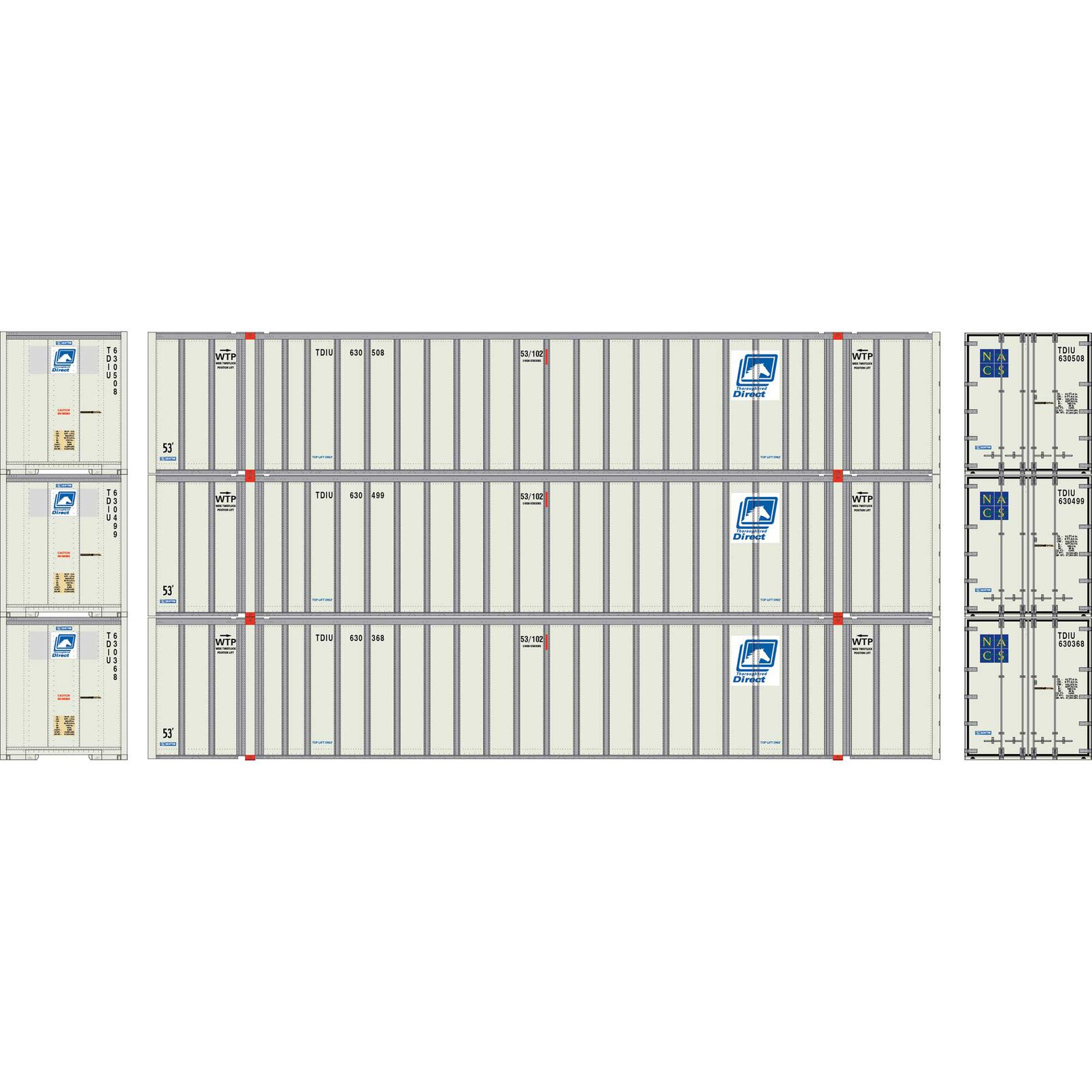 N ATH 53' Stoughton Container, TDIU #630368/630499/630508 (3)