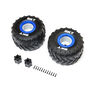 BKT 2.6" Monster Truck Tire, Med, Premount, Blue (2): LMT 2.0