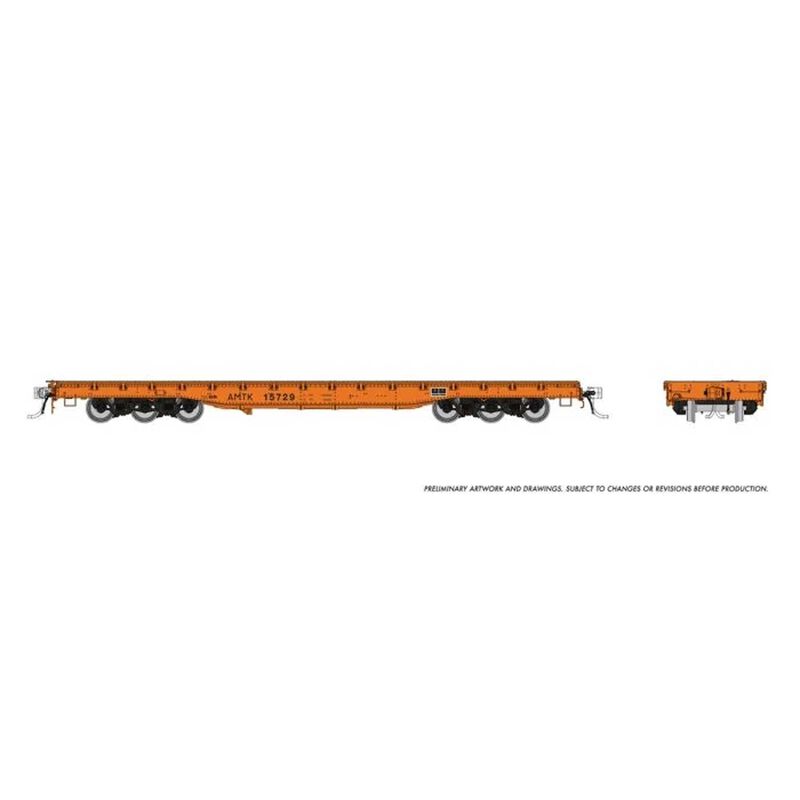 HO Magor 54ft Flatcar: Amtrak - Orange: Single Car