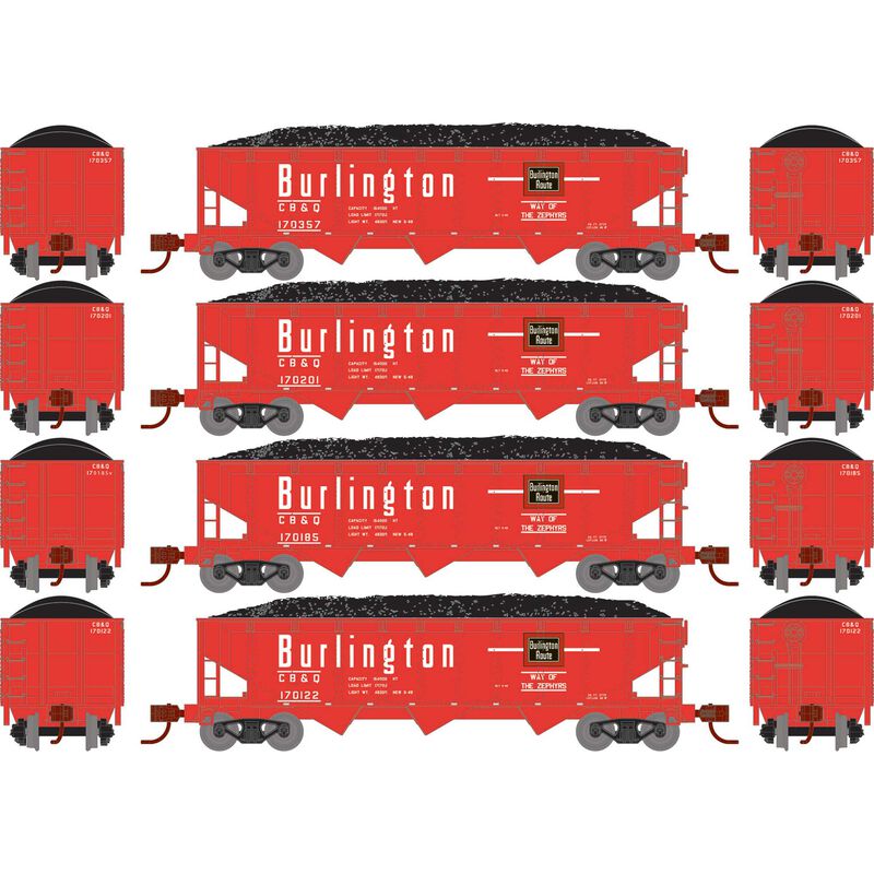 N 40' Offset Coal Hopper with Load, CB&Q #2 (4)