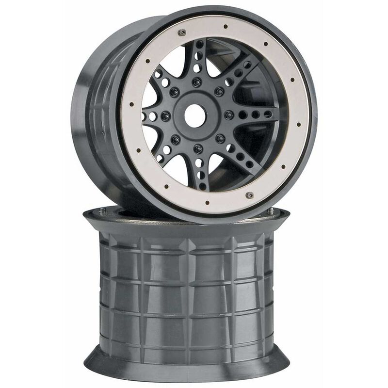 1/8 Oversize 8-Spoke 3.8 Beadlock Wheels, 17mm Hex, Black (2)