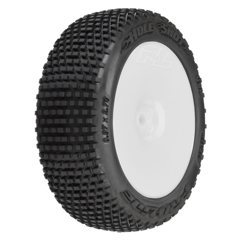 1/14 Hole Shot 3.0 F/R Tire MTD 12mm White Velocity (4): Typhon GROM