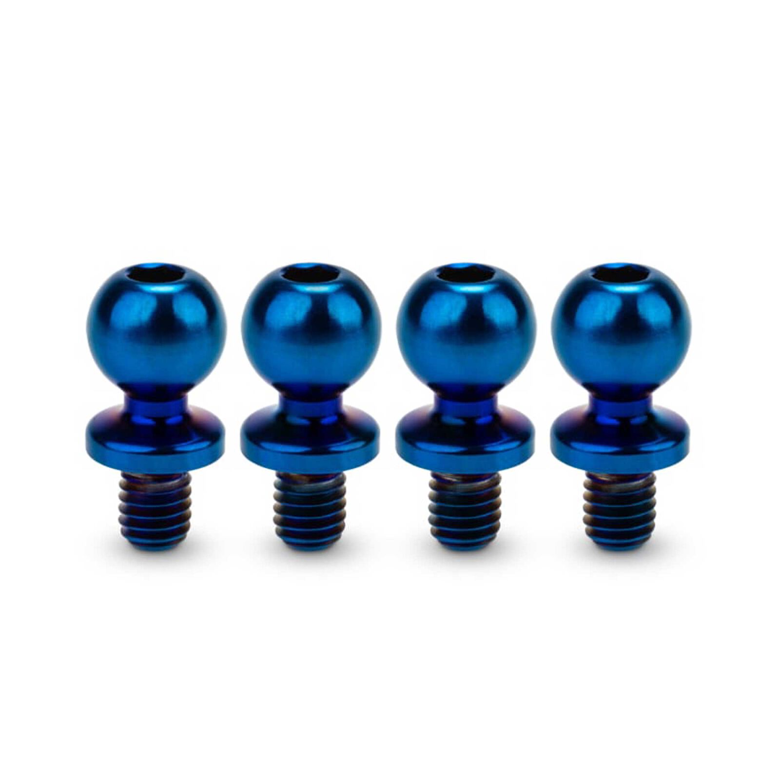 Revolted Titanium Ball-Studs, 5.5 x 4mm, Burnt Blue (4)