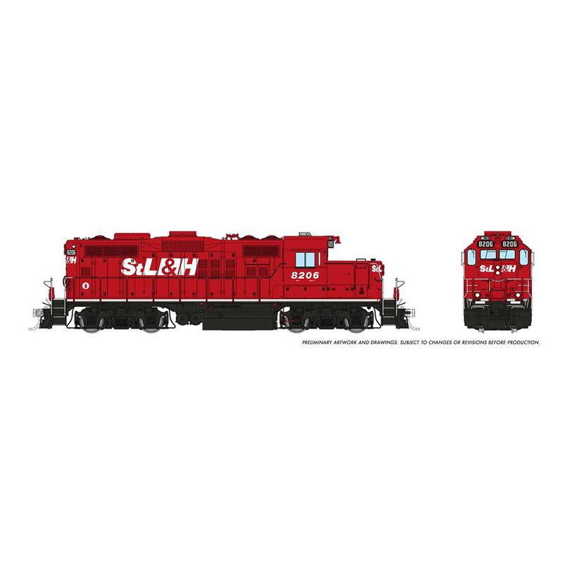HO GP9u DC/Silent: StL&H: #8206